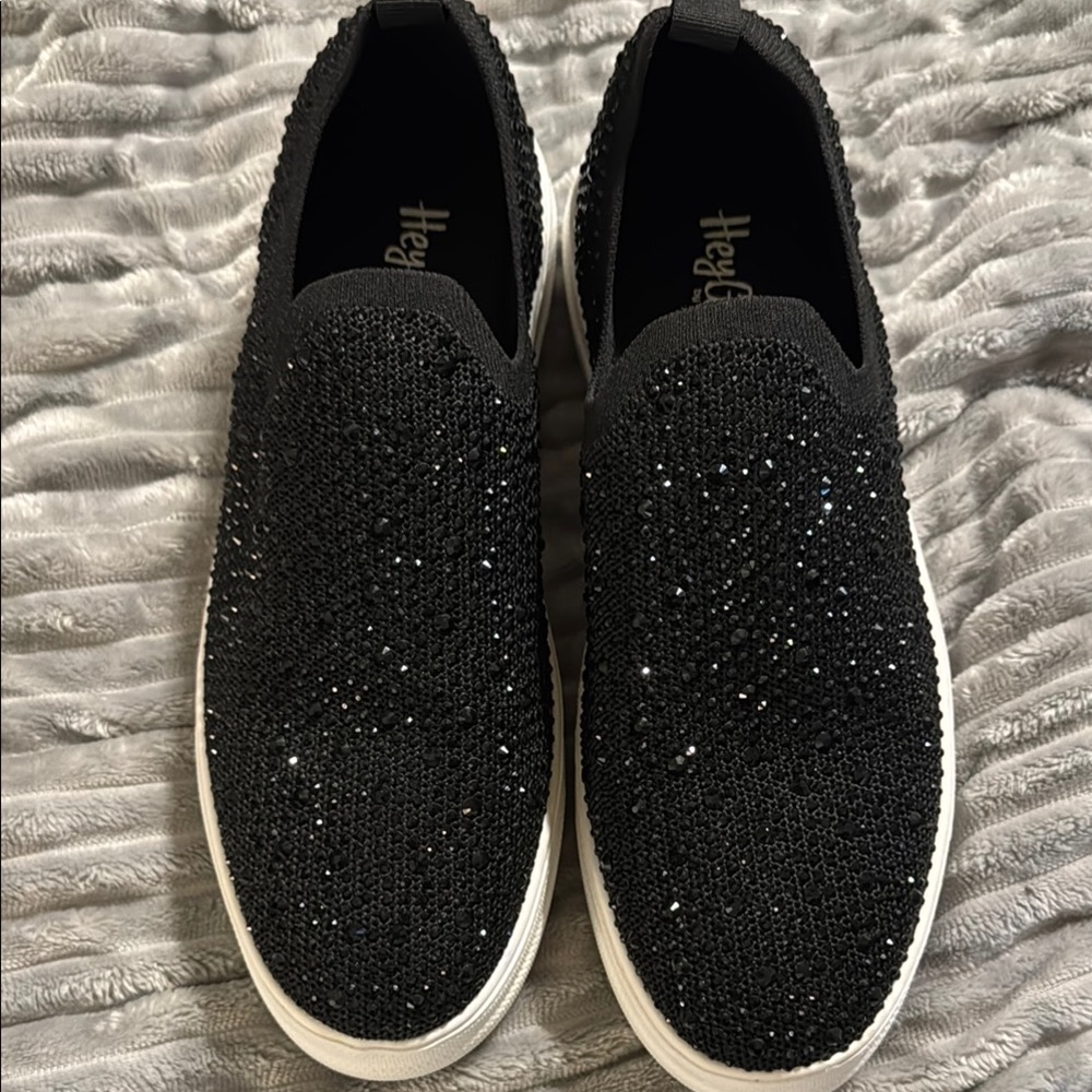 Corkys Black Sparkle Slip-On Sneakers - SO COMFY! Worn once